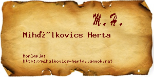 Mihálkovics Herta névjegykártya